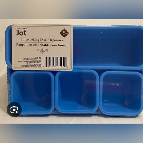 5pc Jot Interlocking Desk Organizer Set In Blue - Picture 1 of 2